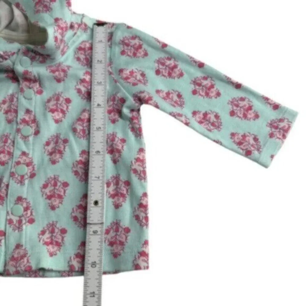 Tea Collection | Mint Green Floral Print Hooded Jacket Size 3-6 Months
